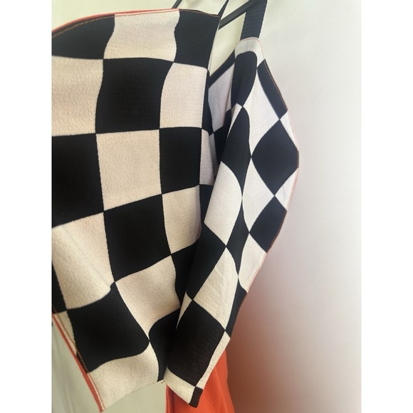 Gozel Green Dress Size Small Eclectic Dress Red Check board Print - Picture 6 of 6